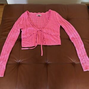 crochet tie-front cardigan